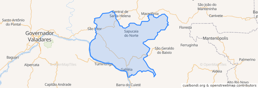 Mapa de ubicacion de Galiléia.