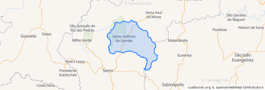 Mapa de ubicacion de Santo Antônio do Itambé.