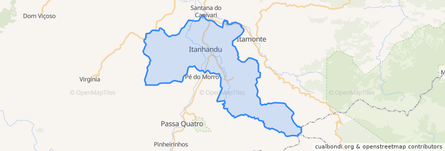 Mapa de ubicacion de Itanhandu.