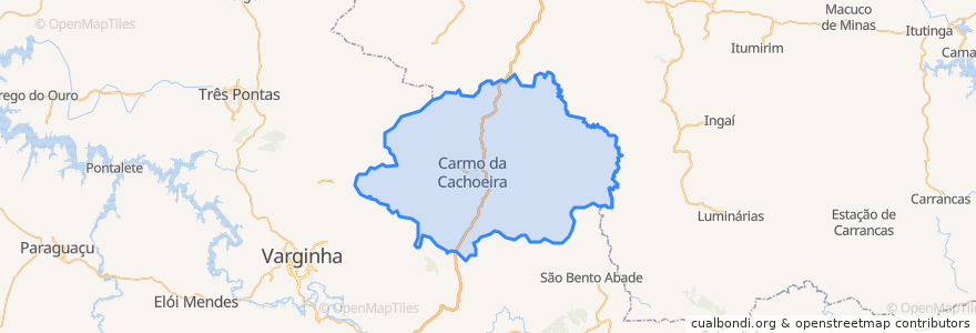 Mapa de ubicacion de Carmo da Cachoeira.