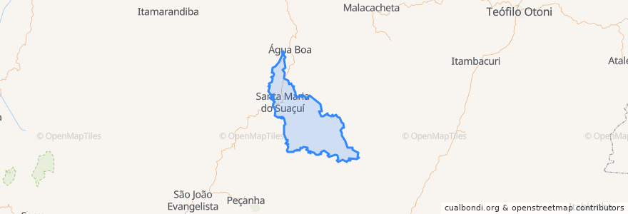 Mapa de ubicacion de Santa Maria do Suaçuí.