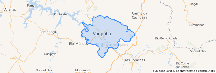 Mapa de ubicacion de Varginha.