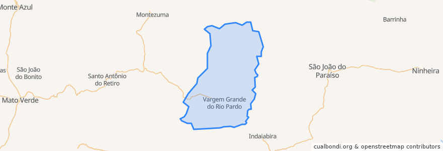 Mapa de ubicacion de Vargem Grande do Rio Pardo.