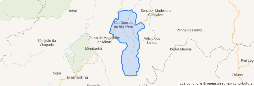 Mapa de ubicacion de São Gonçalo do Rio Preto.