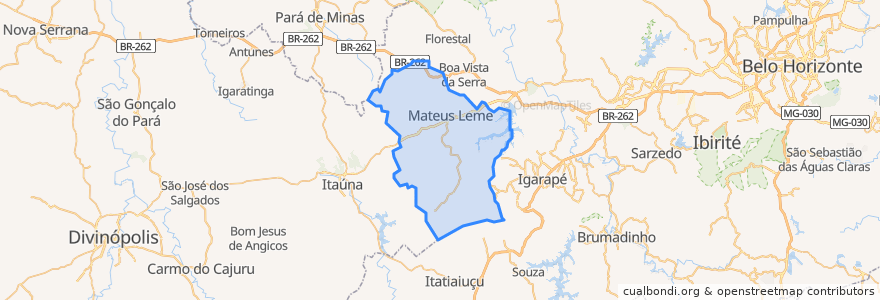 Mapa de ubicacion de Mateus Leme.