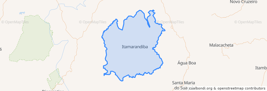 Mapa de ubicacion de Itamarandiba.