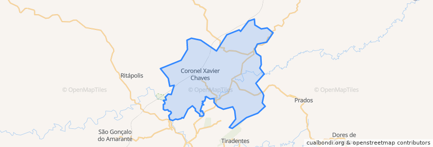 Mapa de ubicacion de Coronel Xavier Chaves.