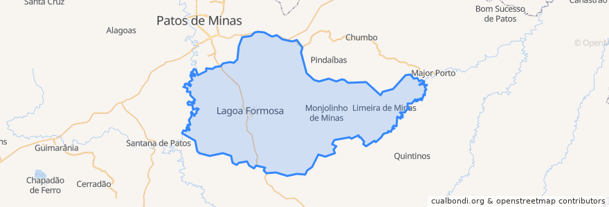 Mapa de ubicacion de Lagoa Formosa.