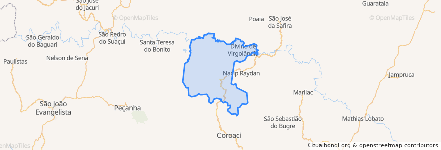 Mapa de ubicacion de Virgolândia.