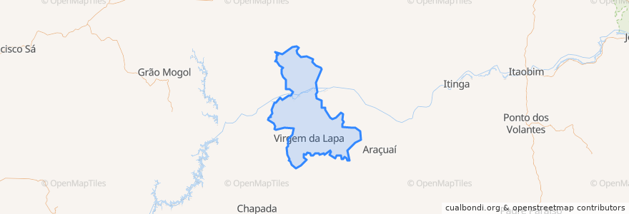 Mapa de ubicacion de Virgem da Lapa.