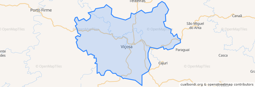 Mapa de ubicacion de Viçosa.