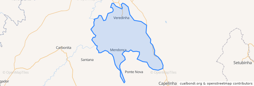 Mapa de ubicacion de Veredinha.