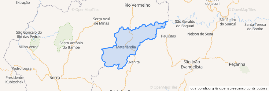 Mapa de ubicacion de Materlândia.