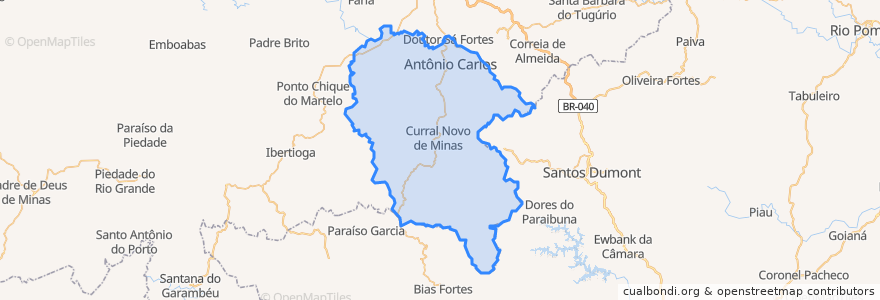 Mapa de ubicacion de Antônio Carlos.