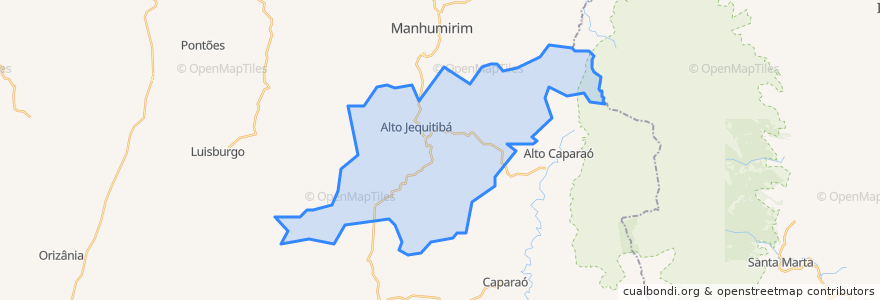 Mapa de ubicacion de Alto Jequitibá.