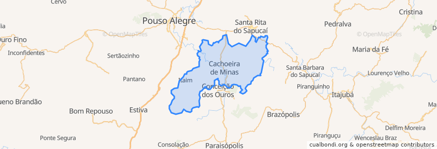 Mapa de ubicacion de Cachoeira de Minas.