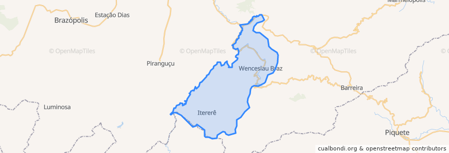 Mapa de ubicacion de Wenceslau Braz.