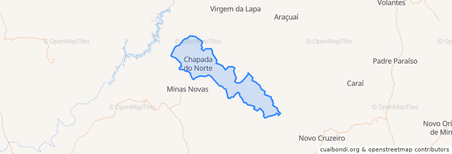 Mapa de ubicacion de Chapada do Norte.