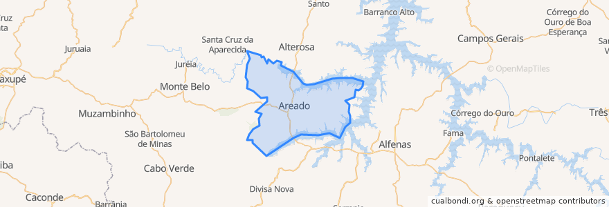 Mapa de ubicacion de Areado.