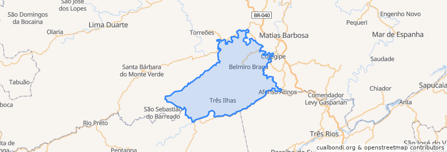 Mapa de ubicacion de Belmiro Braga.