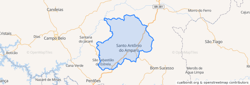 Mapa de ubicacion de Santo Antônio do Amparo.