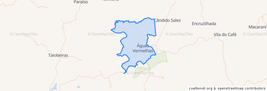 Mapa de ubicacion de Águas Vermelhas.