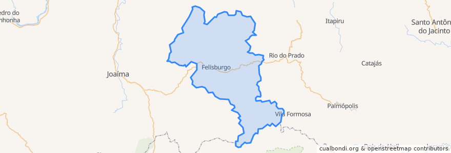 Mapa de ubicacion de Felisburgo.