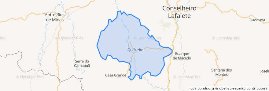 Mapa de ubicacion de Queluzito.