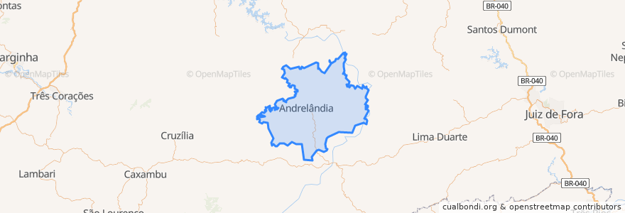 Mapa de ubicacion de Andrelândia.