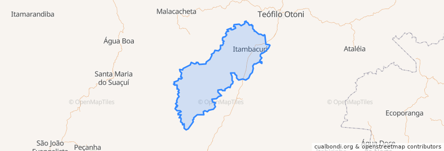 Mapa de ubicacion de Itambacuri.