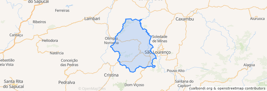 Mapa de ubicacion de Carmo de Minas.