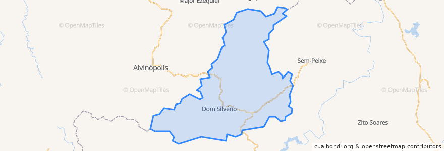 Mapa de ubicacion de Dom Silvério.