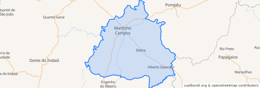 Mapa de ubicacion de Martinho Campos.