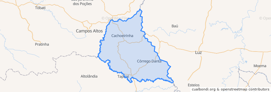 Mapa de ubicacion de Córrego Danta.