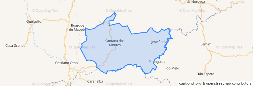 Mapa de ubicacion de Santana dos Montes.