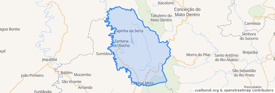 Mapa de ubicacion de Santana do Riacho.