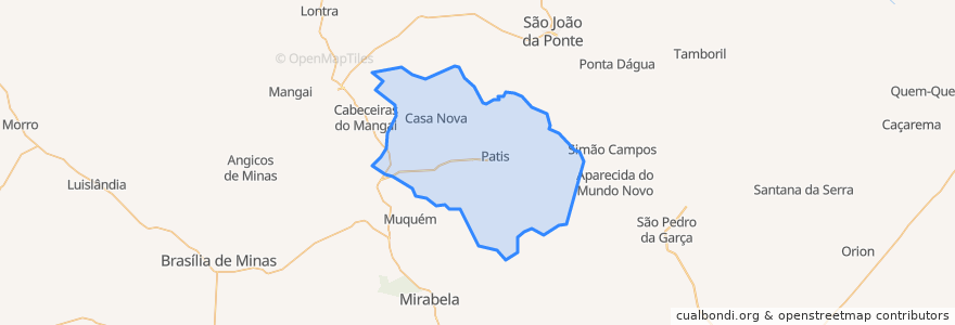 Mapa de ubicacion de Patis.