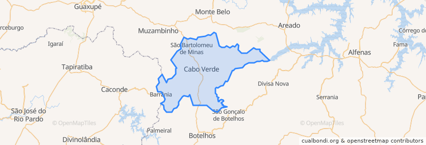 Mapa de ubicacion de Cabo Verde.