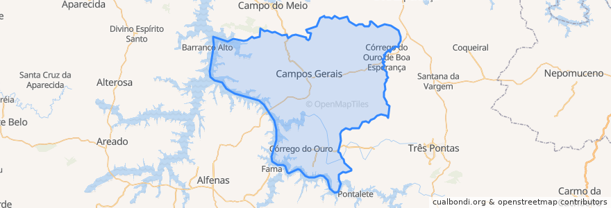 Mapa de ubicacion de Campos Gerais.