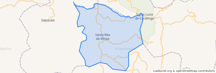 Mapa de ubicacion de Santa Rita de Minas.