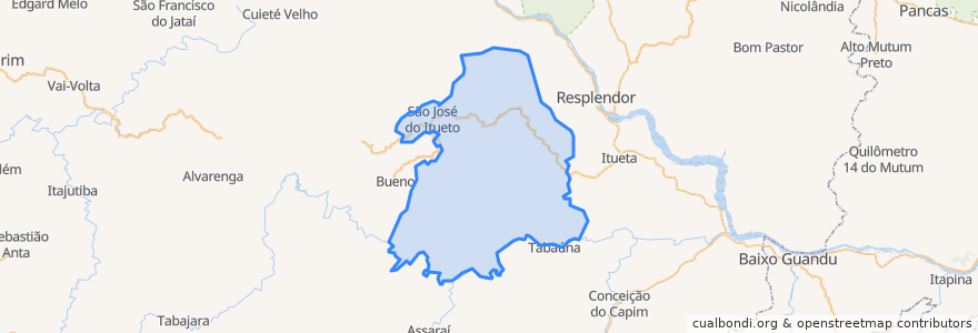 Mapa de ubicacion de Santa Rita do Itueto.