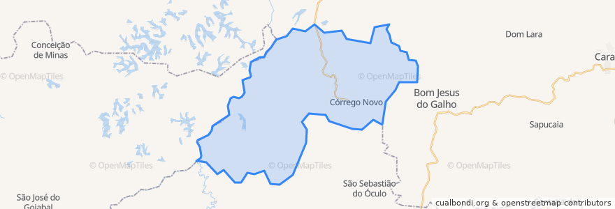 Mapa de ubicacion de Córrego Novo.