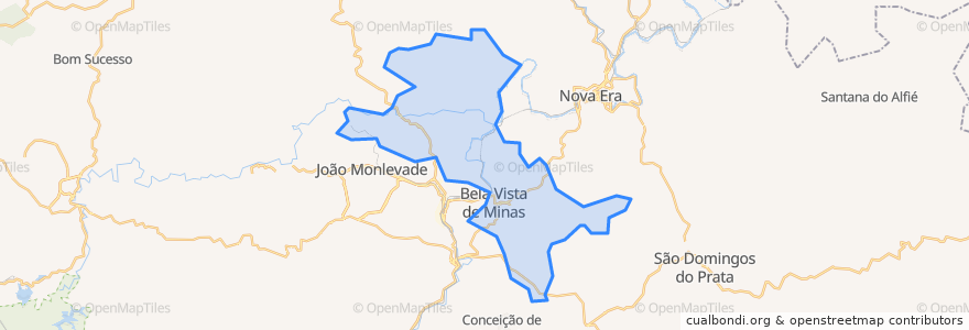 Mapa de ubicacion de Bela Vista de Minas.