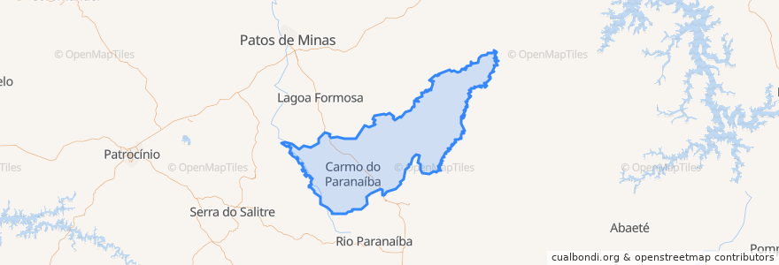 Mapa de ubicacion de Carmo do Paranaíba.