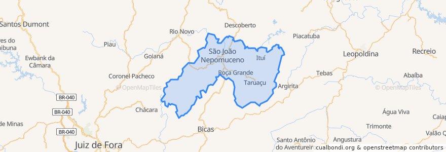 Mapa de ubicacion de São João Nepomuceno.