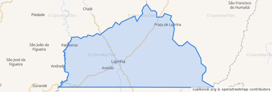 Mapa de ubicacion de Lajinha.