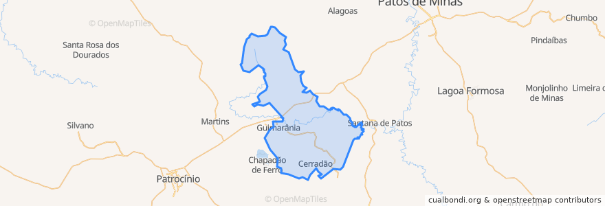 Mapa de ubicacion de Guimarânia.