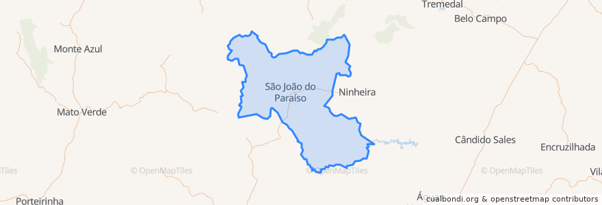 Mapa de ubicacion de São João do Paraíso.