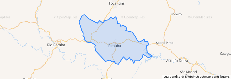 Mapa de ubicacion de Piraúba.