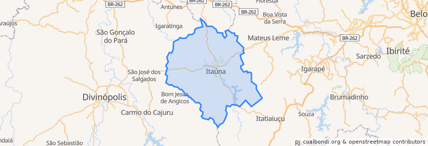 Mapa de ubicacion de Itaúna.